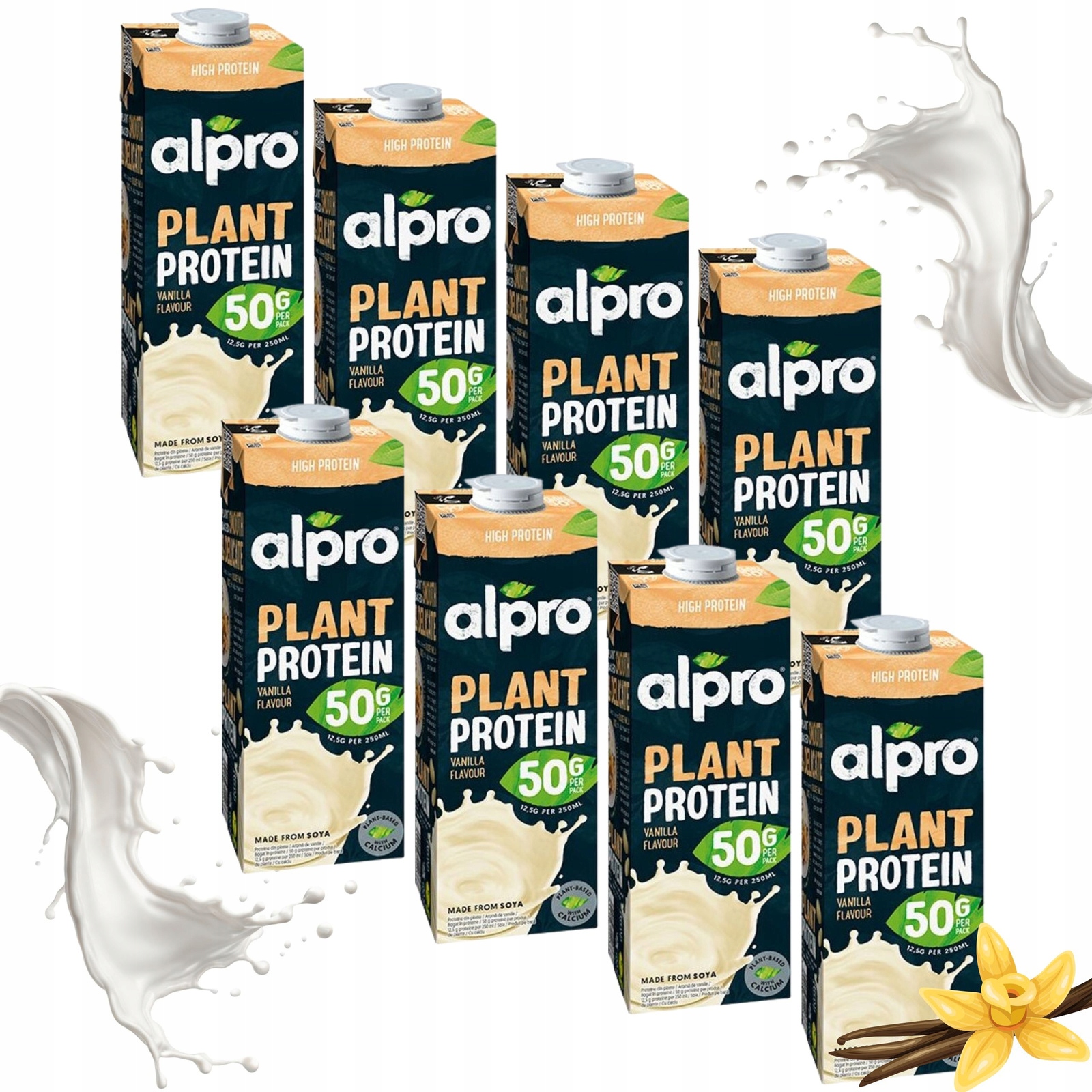 Levně Set Proteinový sójový nápoj Alpro Plant Protein s vanilkovou příchutí 8x1L