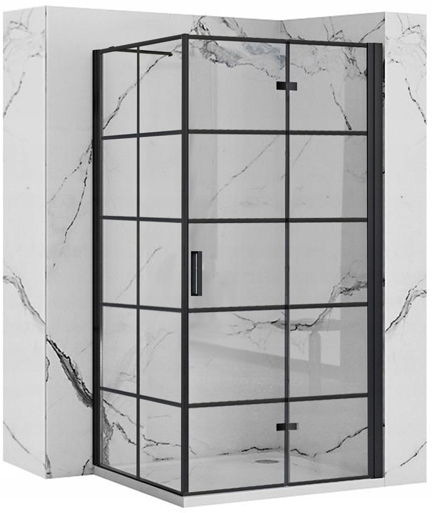 Sprchový kout Molier 90x90 s lomeným černým rámem