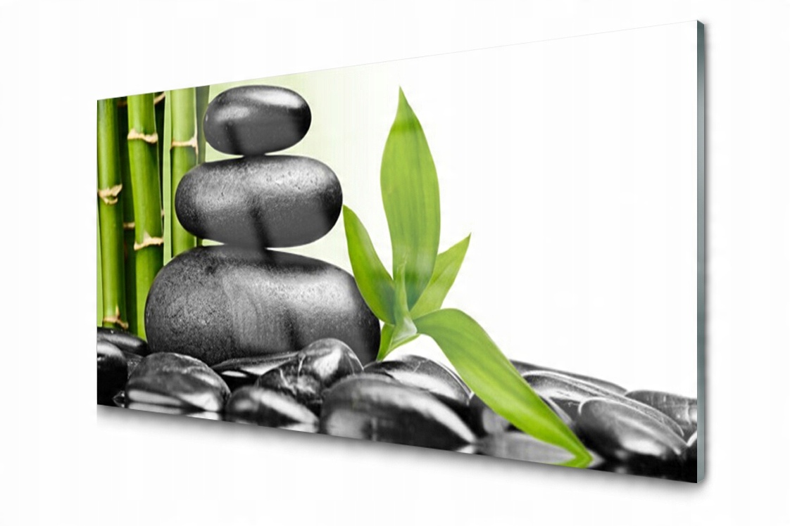 

Panel szklany dekor Liście Kamienie Zen 120x60
