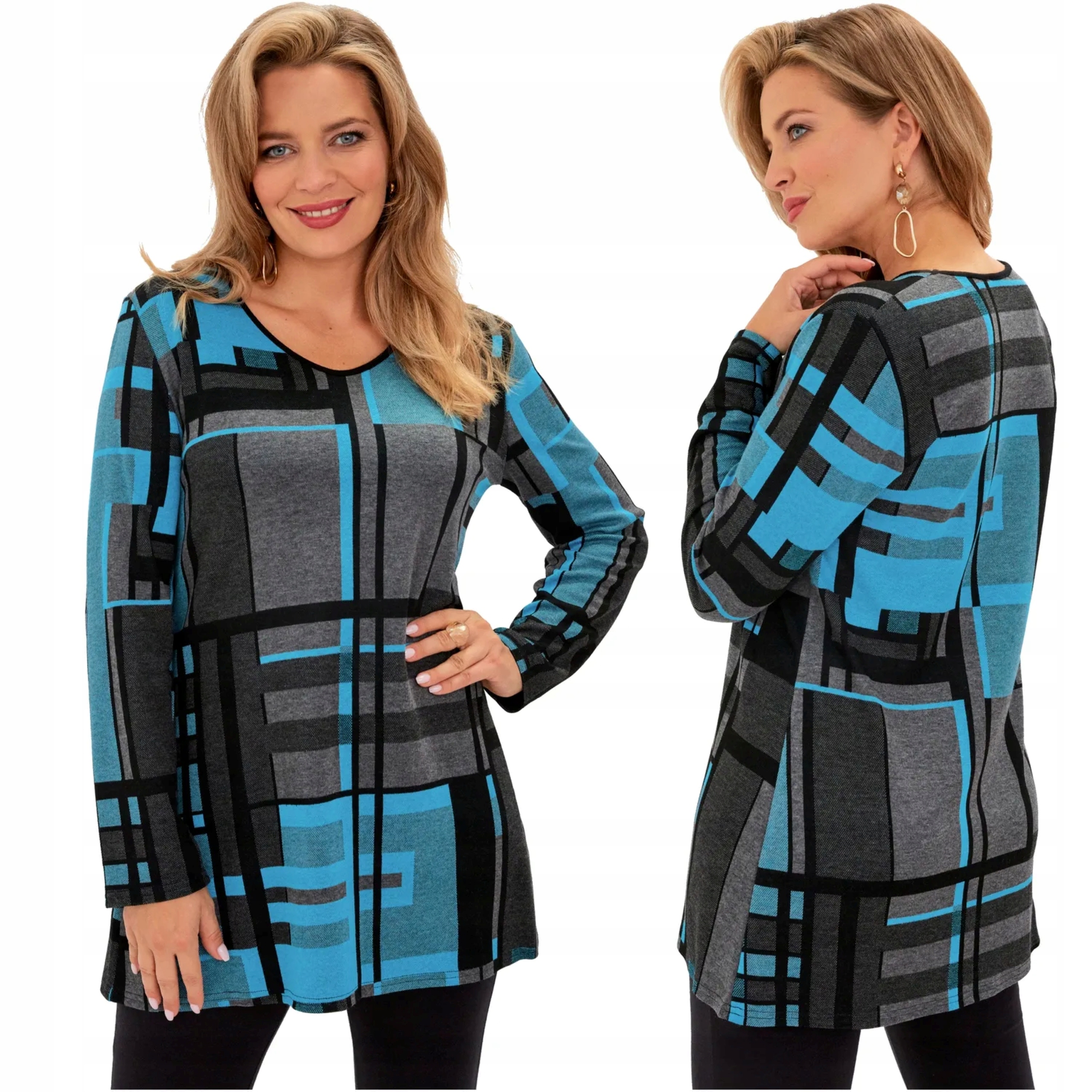 Dámská tunika velké velikosti, silnější Pletenina plus size, Polský Výrobce