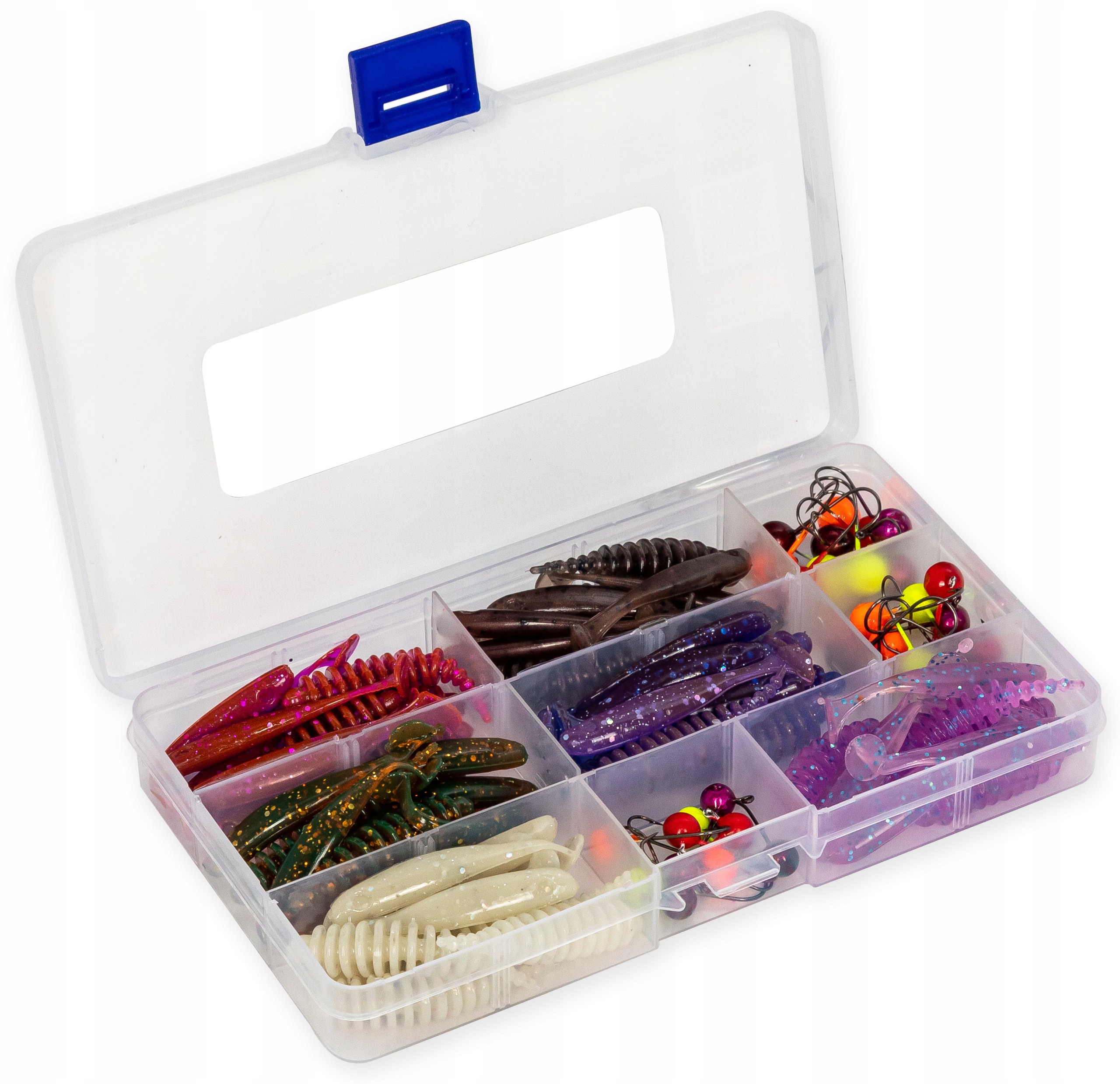 Zestaw Przynęt Spinningowych na Okonia Pstrąga z kolorowymi główkami 90szt.