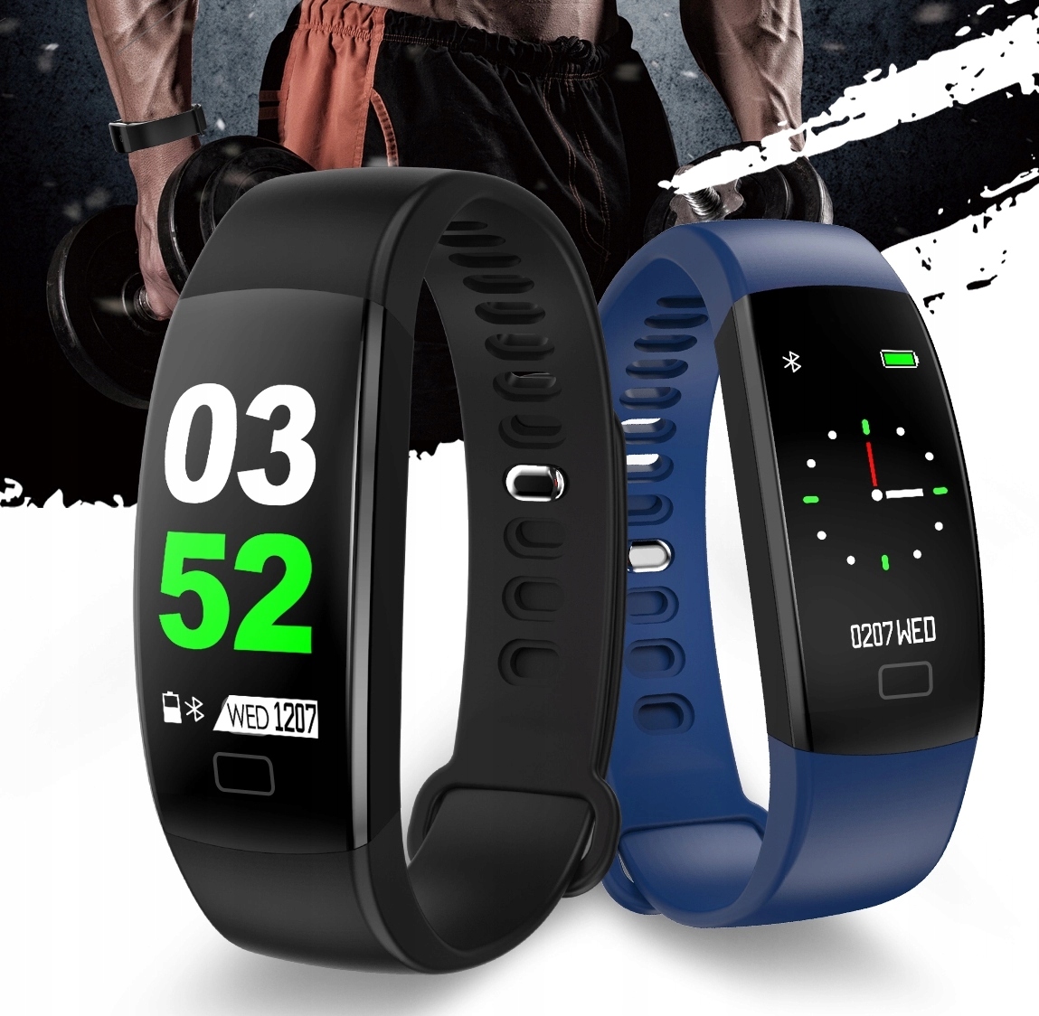 SMARTWATCH zegarek SMARTBAND Pulsometr Krokomierz Wodoszczelność nie