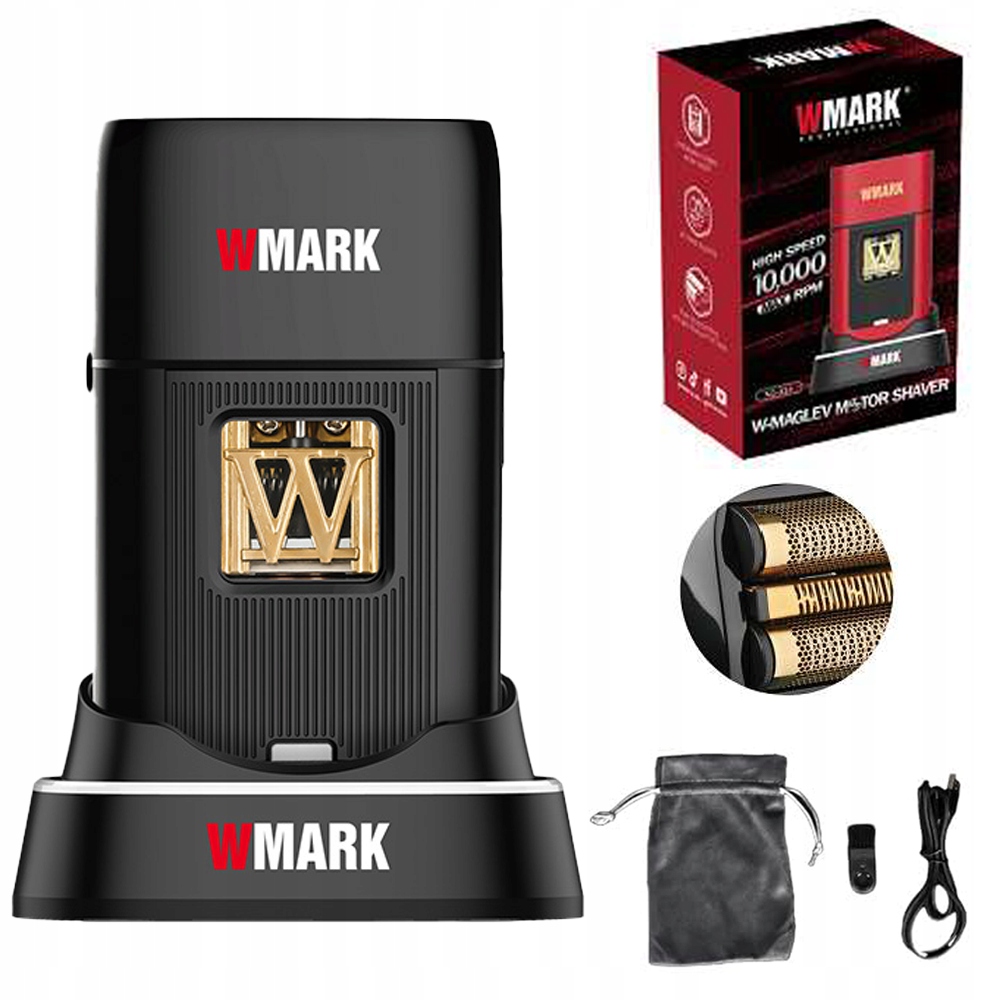 Wmark NG-XS1 Black Barber Vector Shaver golarka do włosów i brody 3 głowice