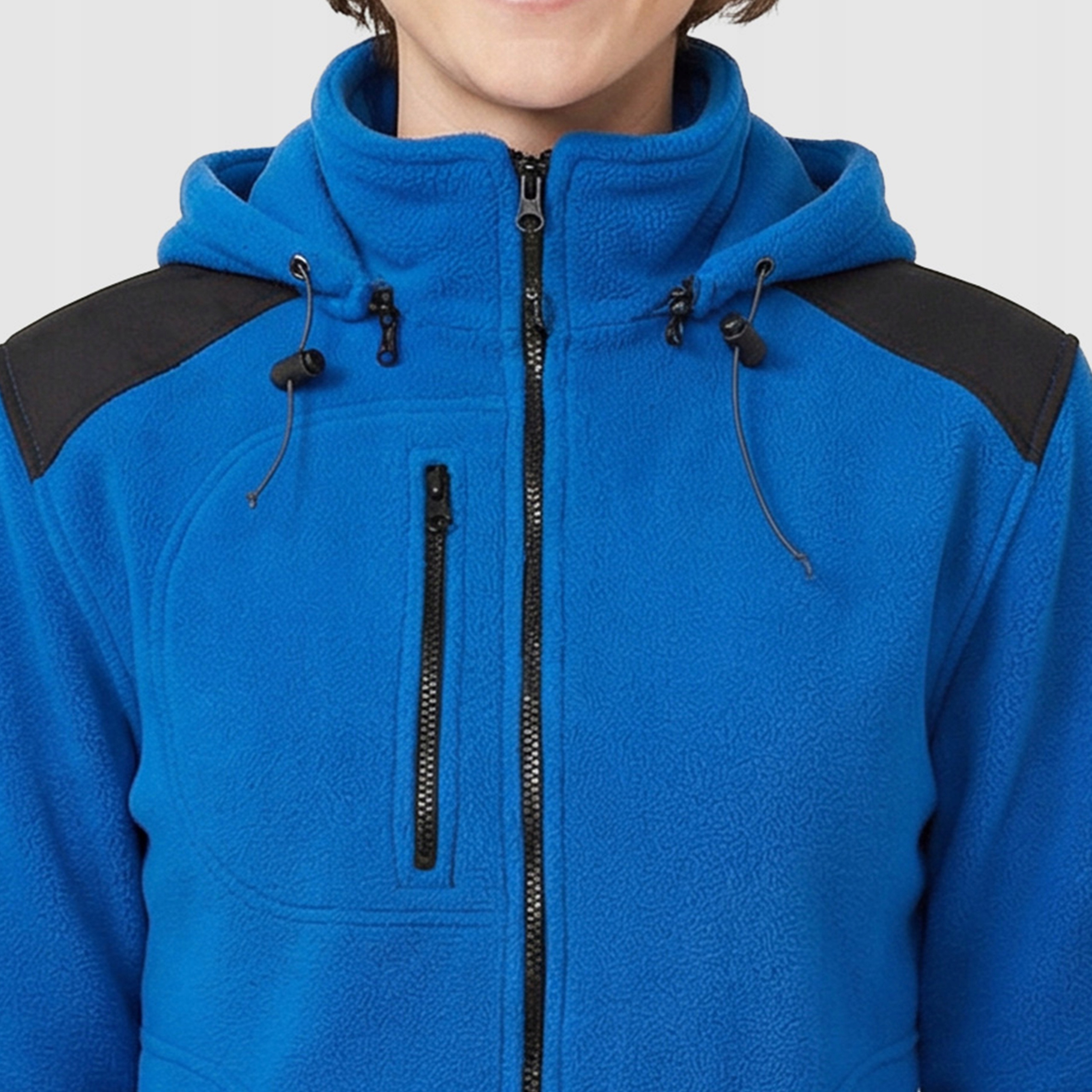 Polar pánský s kapucí rozepínací Flra 340 Jhk Modro-černý Rb-bk 3XL