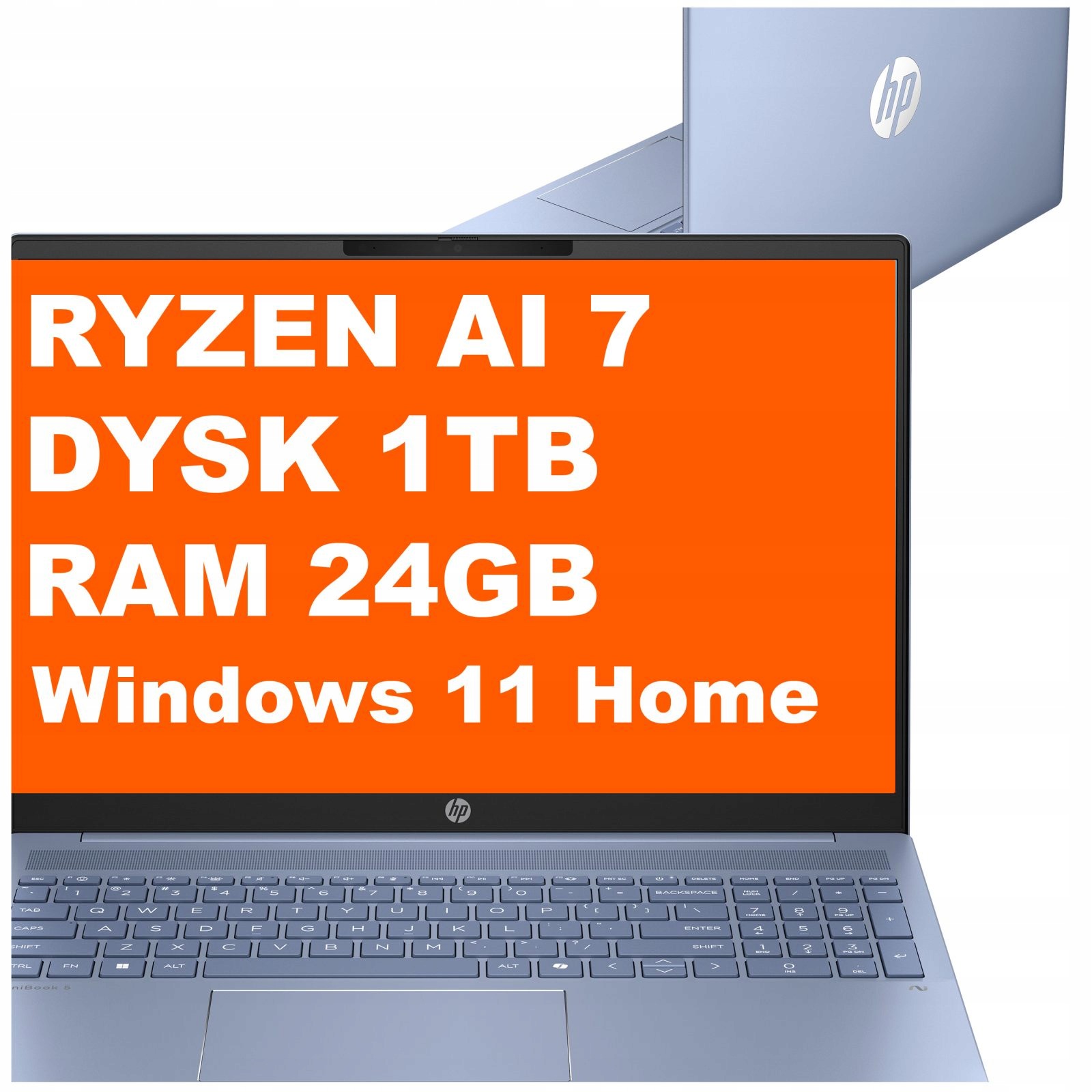 Laptop Hp OmniBook 5 16-ag Ryzen Ai 24GB 1TB Radeon 860M 2k Win11 Niebieski