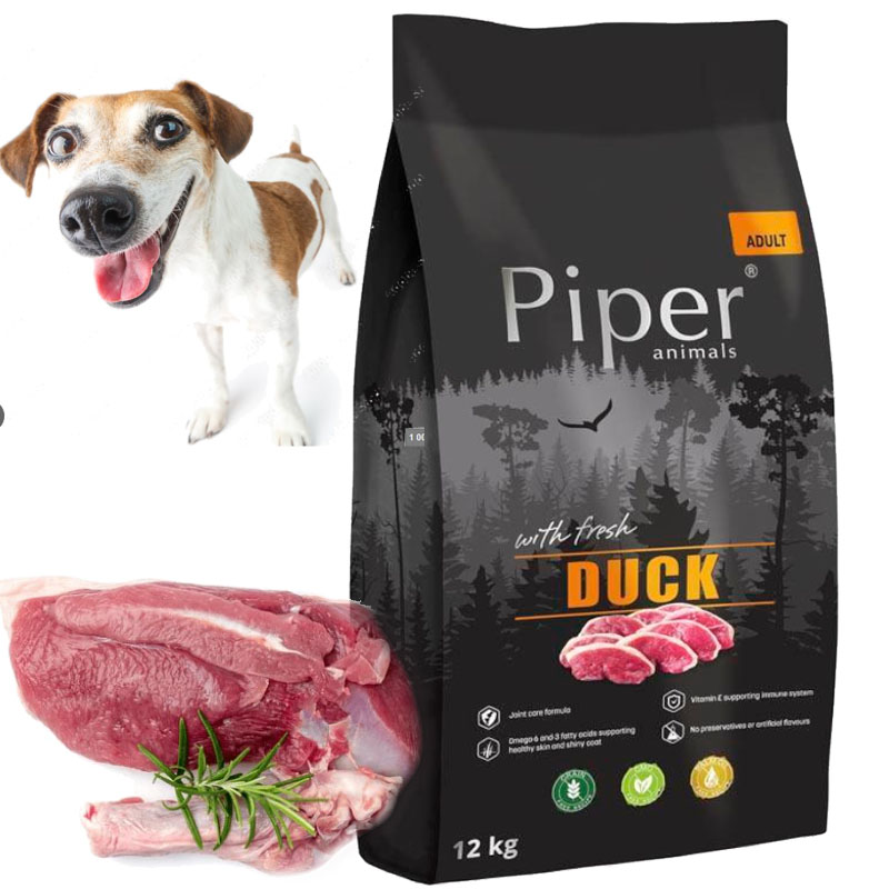 Levně Piper Duck 12kg Suché Krmivo S Čerstvou Kachnou Dolina Noteci