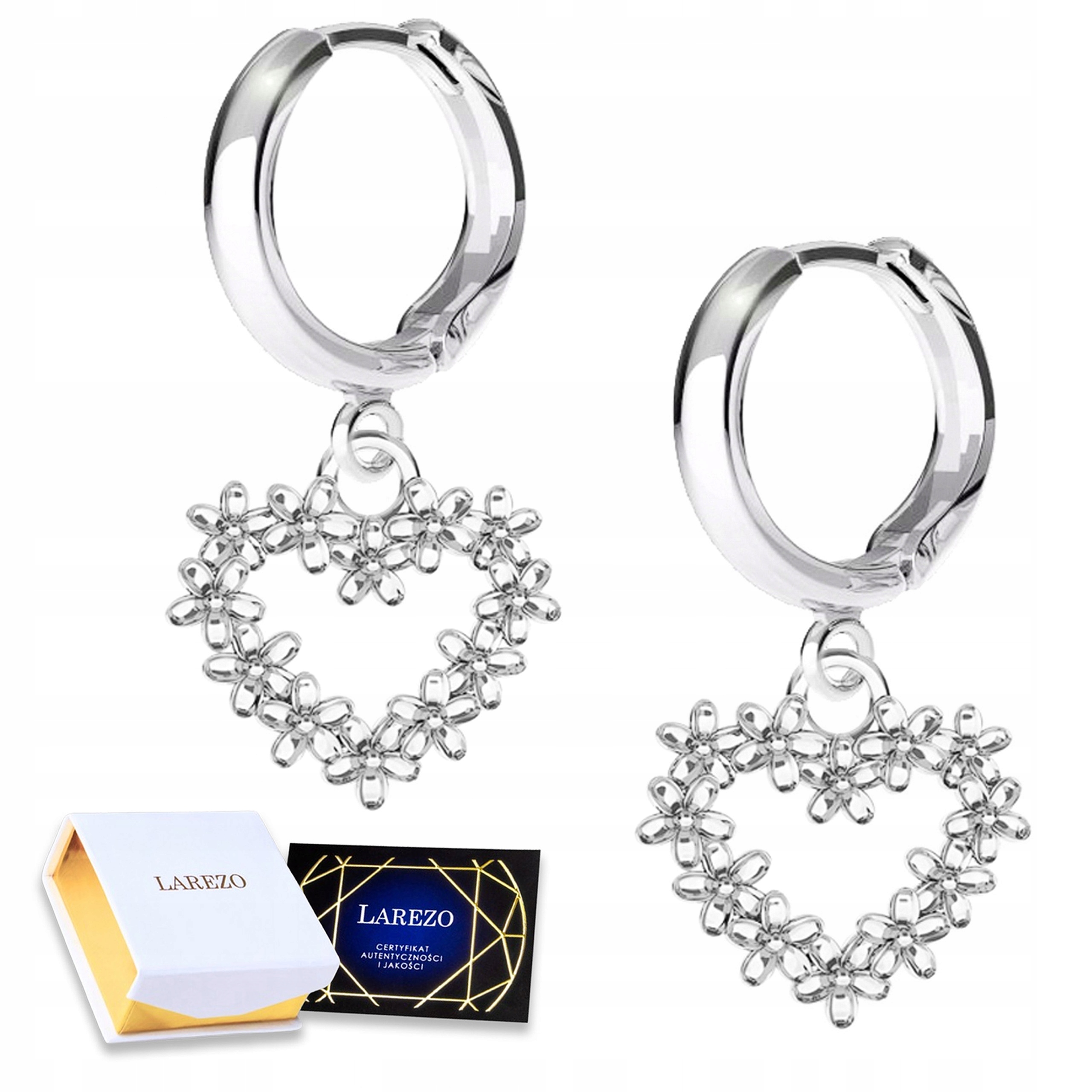 Stříbrné Náušnice Květiny Srdíčko Láska Rostlina Květina Stříbro 925