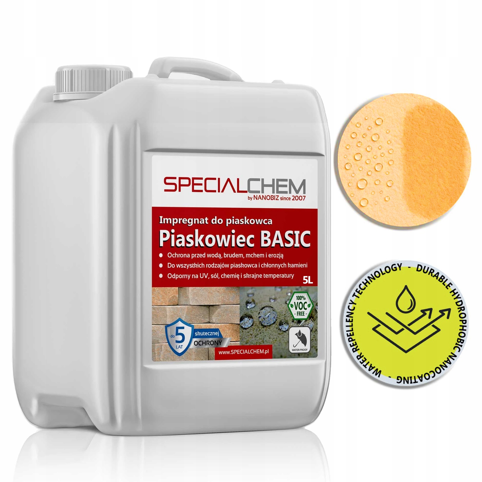 Specialchem Pískovec Basic Impregnát na pískovec 5L Ochrana po dobu 5 let