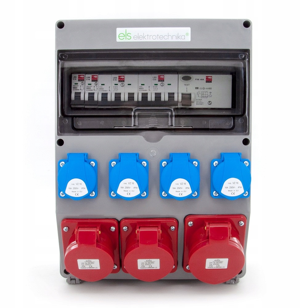 

Rozdzielnia Budowlana Zabezpieczona 32A 2*16A 4*GS