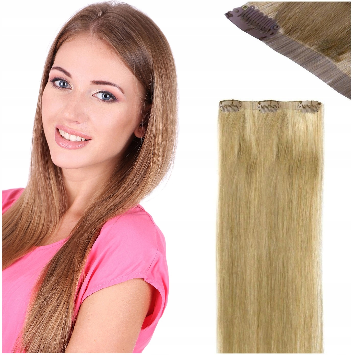 Bezešvé Clip-in Příčesek Do Vlasů 100% Přírodní 40 CM přírodní blond 12