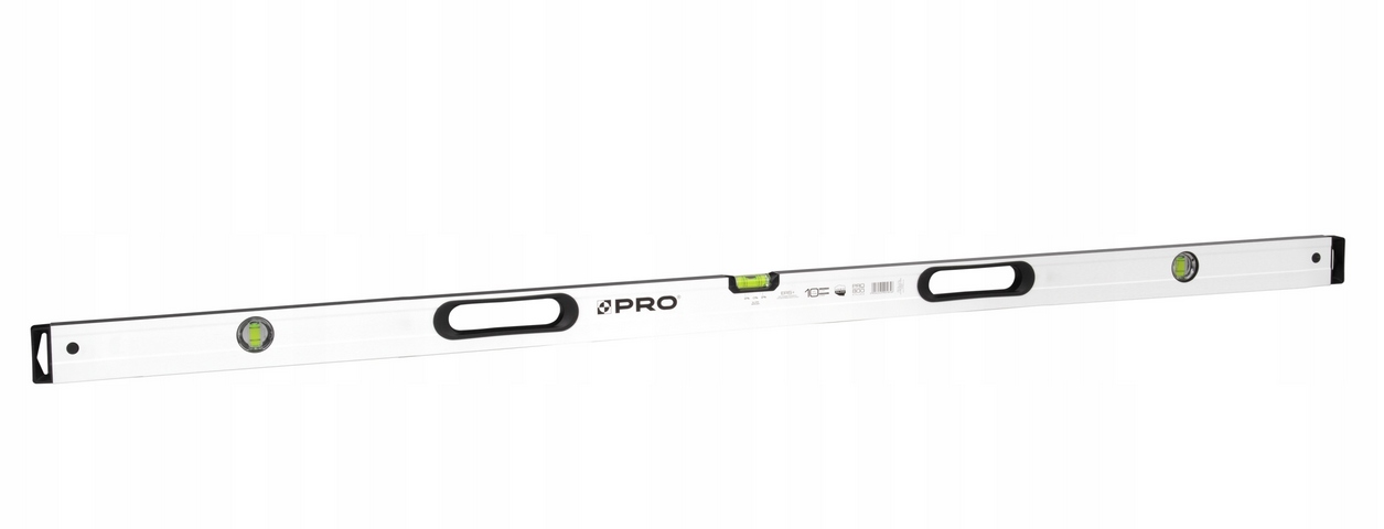 Poziomnica PRO800 Mal. Biała 2xFREZ. Libella 2% Uchw. 200 CM