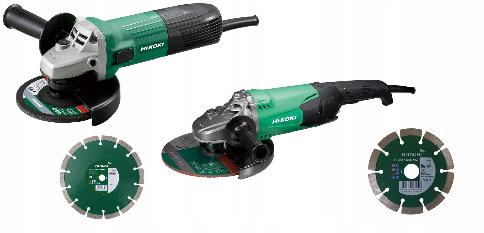 Hikoki KG23SA Zestaw Szlifierek G23ST+G13ST+TARCZE Diamentowe 230MM+125MM