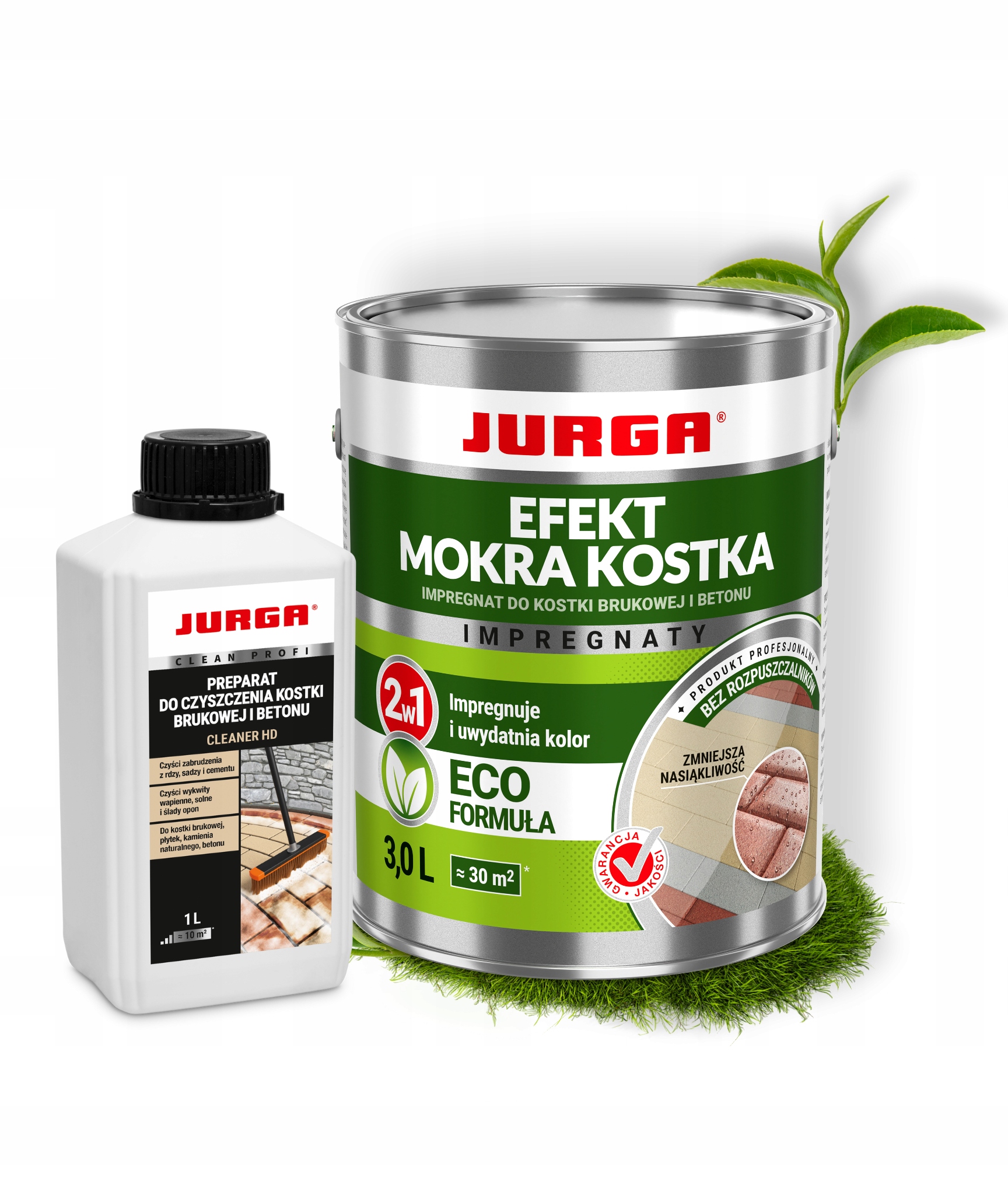 Zestaw Impregnat do kostki brukowej Efekt Mokrej 3L Płyn czyszczący 1L