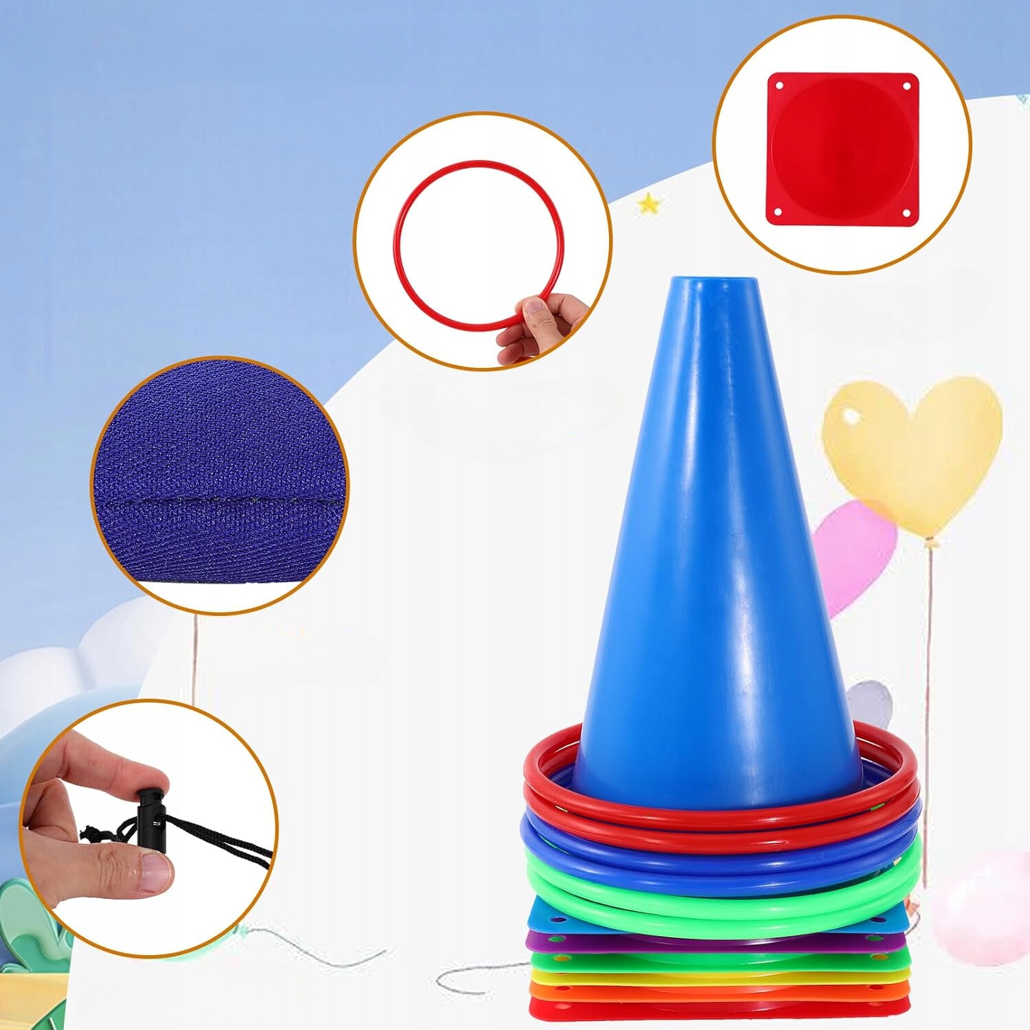 ZESTAW PACHOŁKÓW TRENINGOWYCH PACHOŁKI STOŻKI FASOLKI OBRĘCZE GRA RUCHOWA Rodzaj ringo