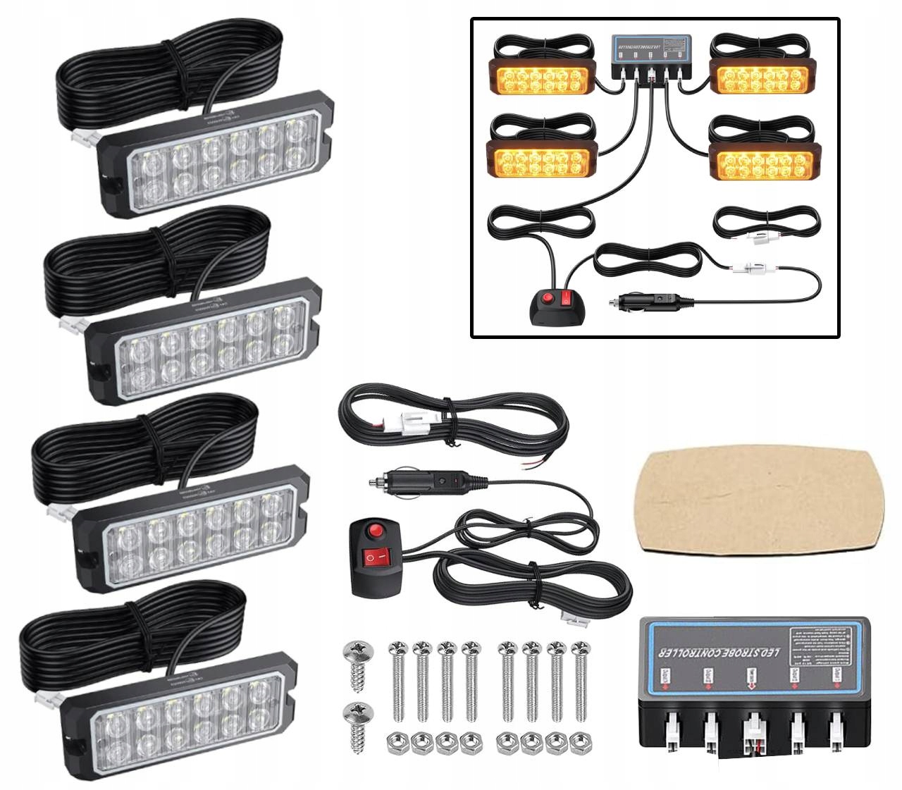 Led Výstražné Lampy Autopřepravník Pomoc Stroboskopy Kohout Pro Atrapy Oranžové