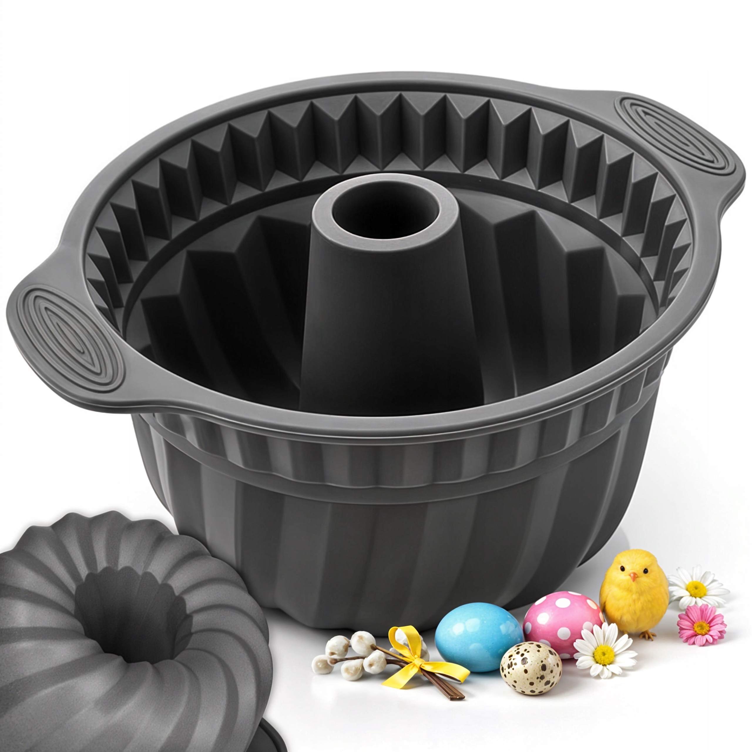 FORMA SILIKONOWA do pieczenia CIASTA BABKI WIELKANOCNEJ DUŻA Z KOMINEM 24CM