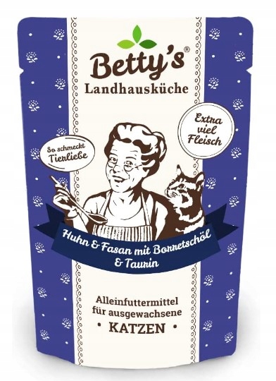 5X Bettys vlhké krmivo pro kočky kuřecí bazant 100 g mokré krmivo pro kočky