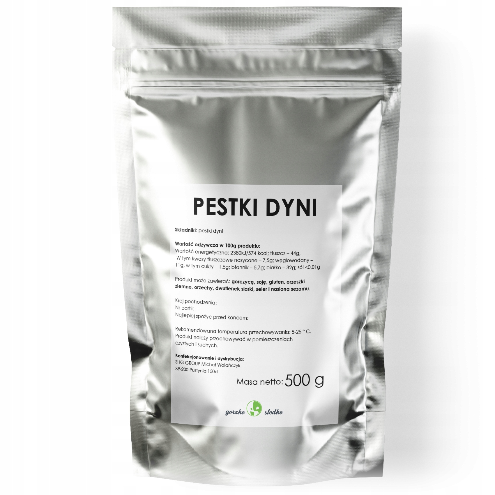 PESTKI DYNI łuskane naturalne świeże dynia 500g Kod producenta PESTKADYNI500K