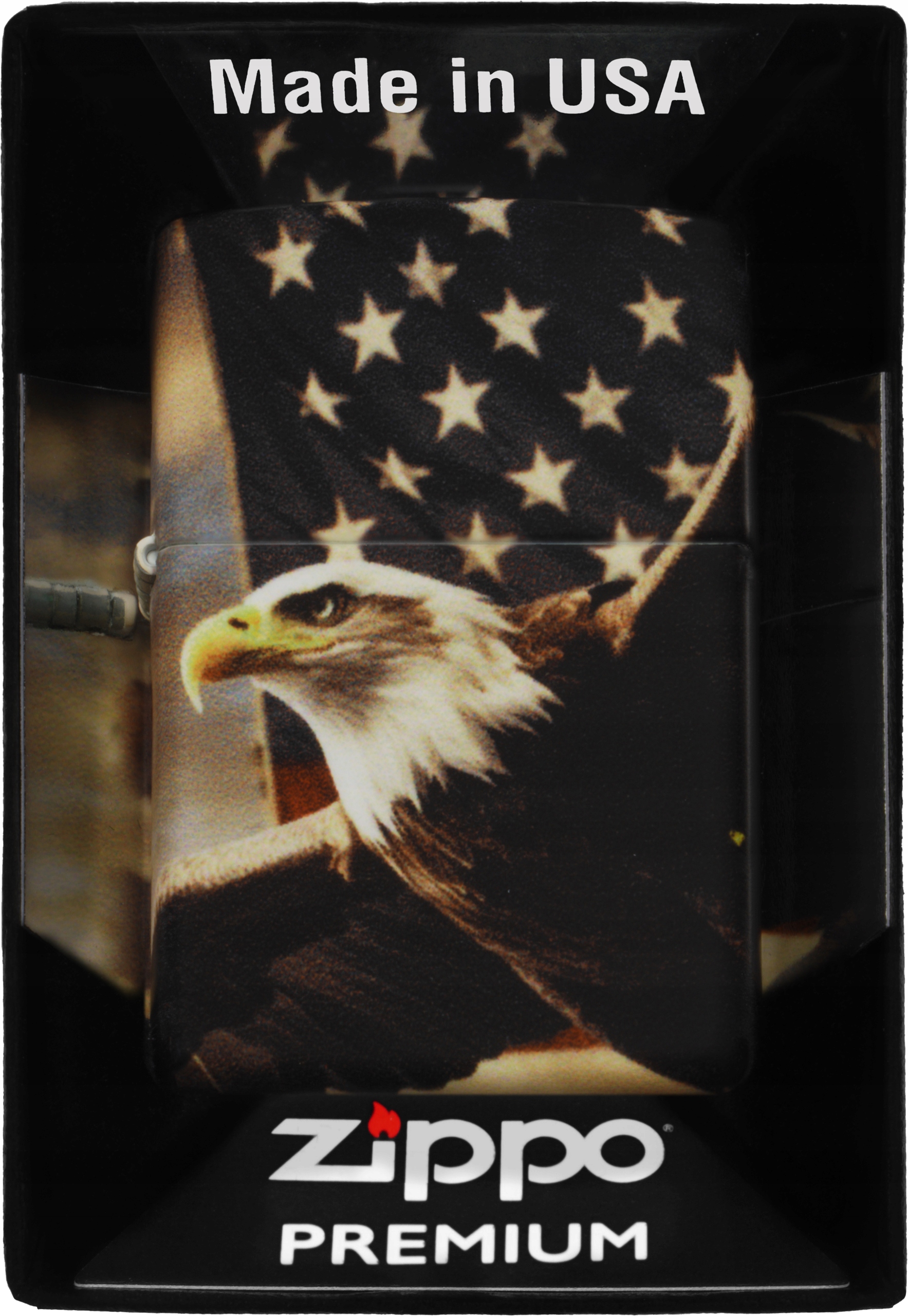 Zapalovač Zippo Eagle Usa Flag Design 60007289 Větruodolný benzínový