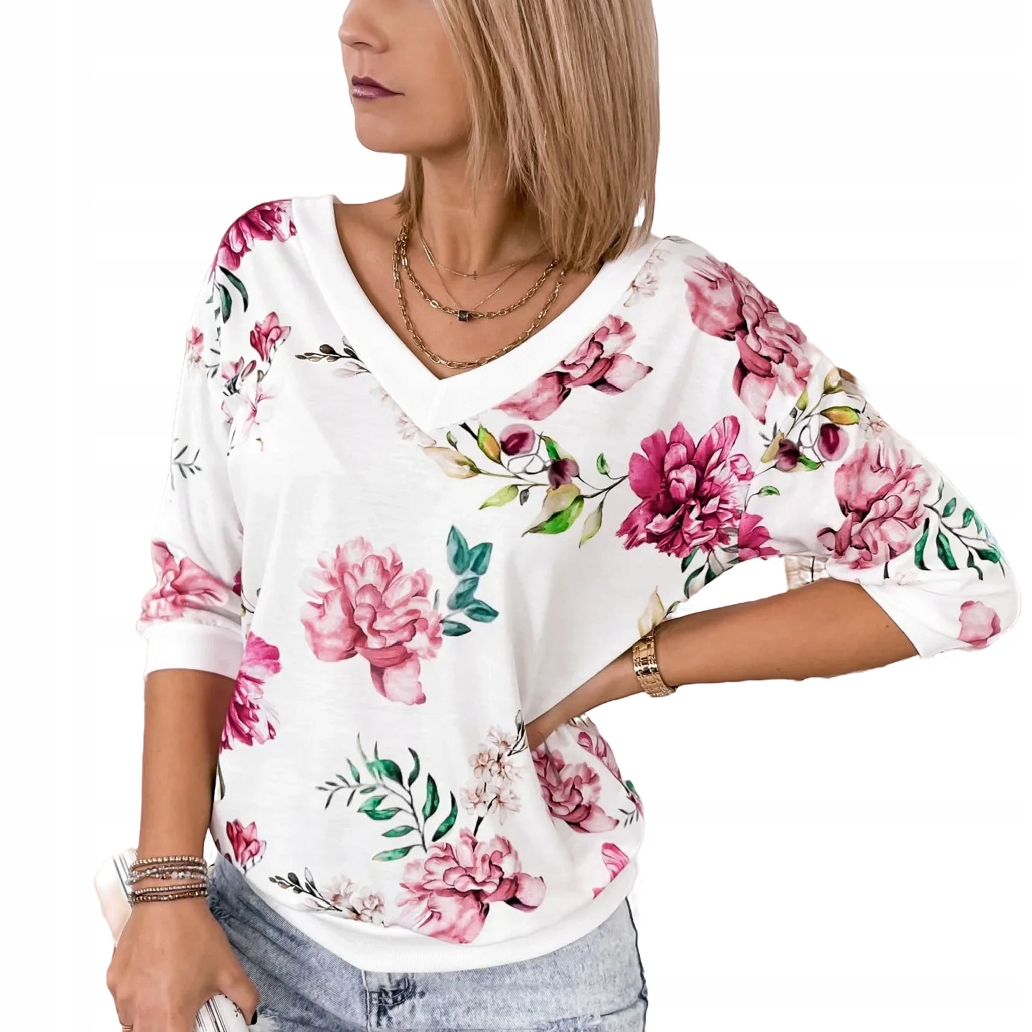 

Bluzka w kwiaty Bluzka na co dzień Uni