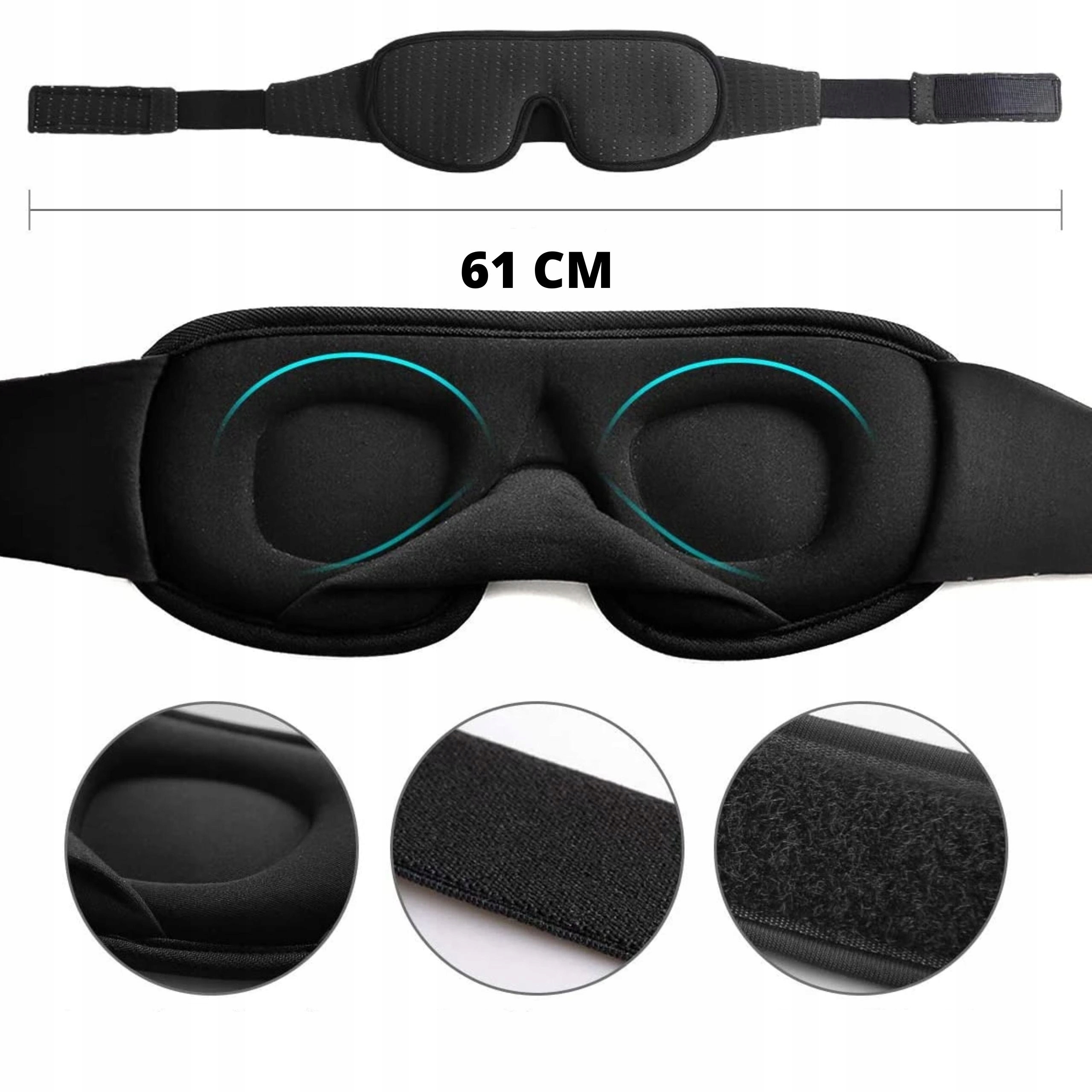 OPASKA NA OCZY DO SPANIA MASKA 3D PREMIUM Płeć uniseks