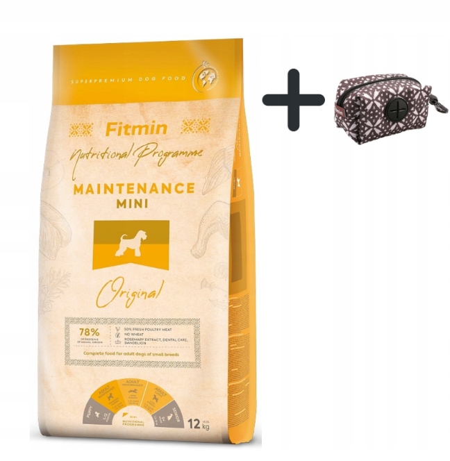 Levně Fitmin dog mini maintenance 12 kg pouzdro s sáčky bonus