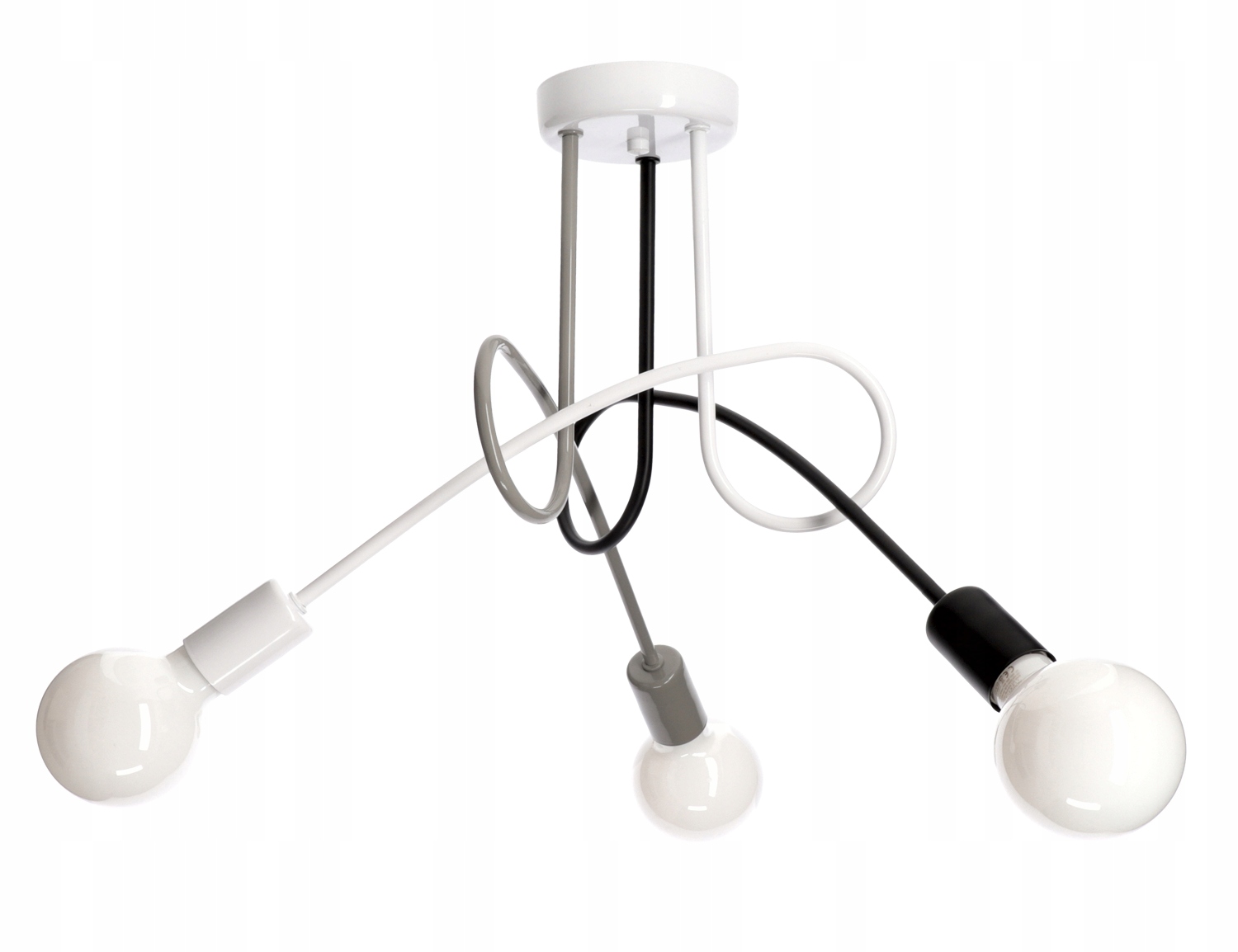 

Lampa wisząca Edison 3 Czarny szary biały