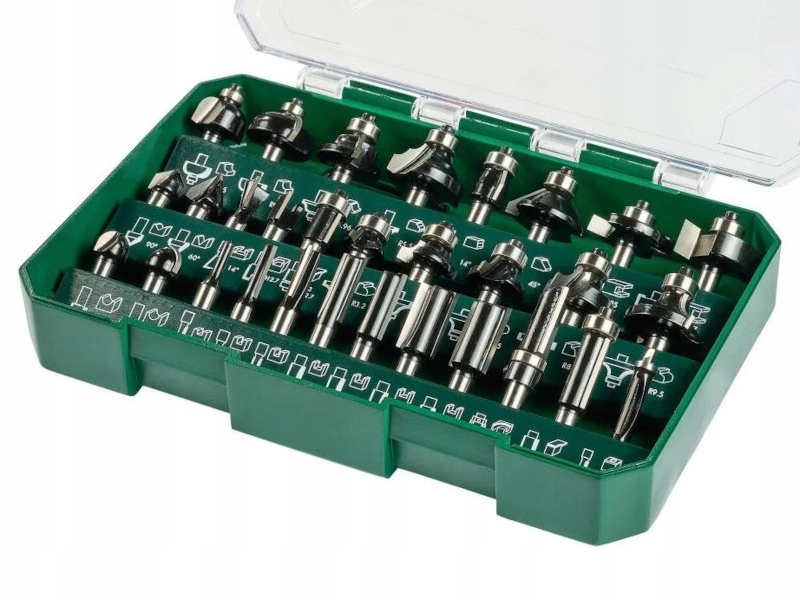 Frezy stolarskie frezarki górnowrzecionowej zestaw frezów 30 szt Parkside