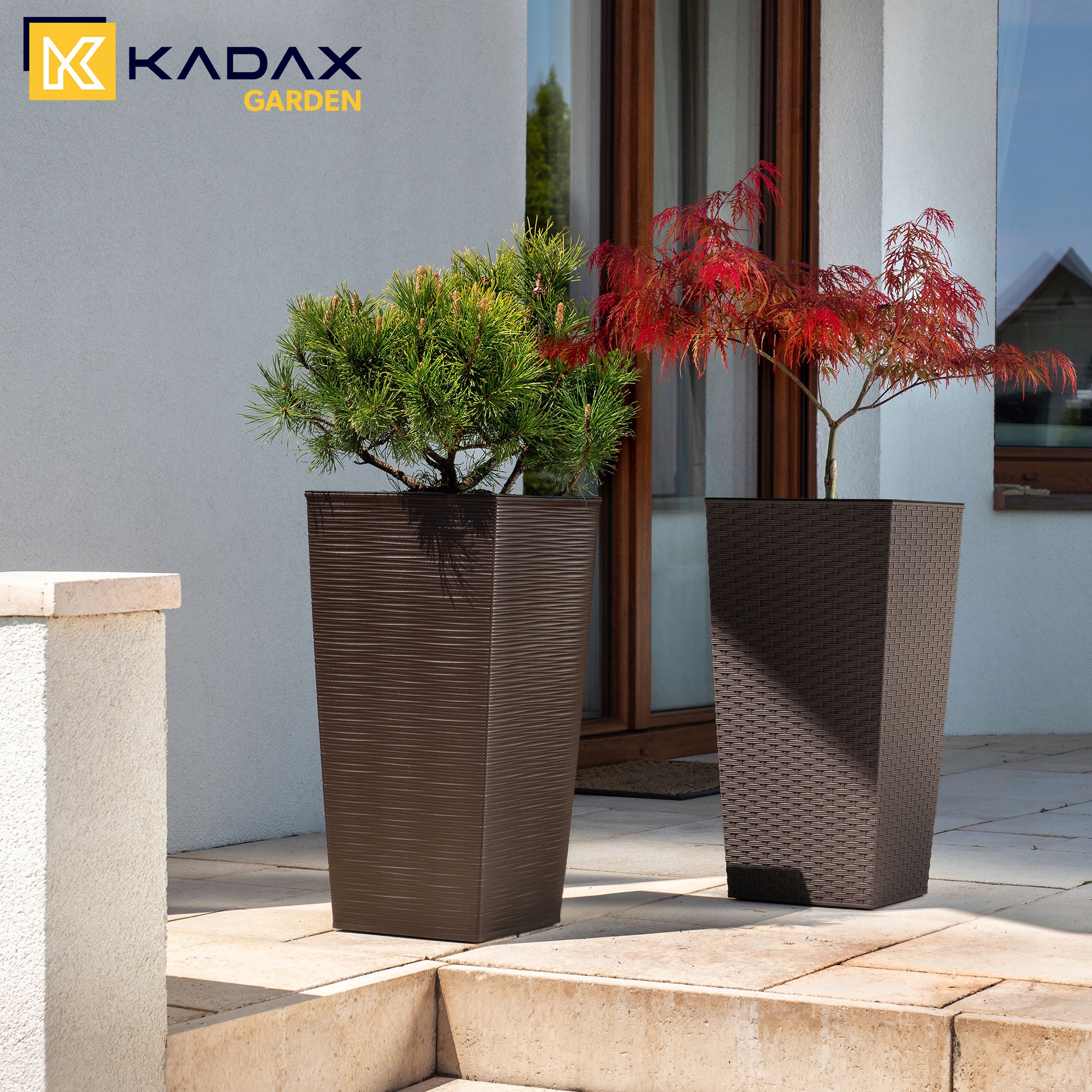 ZESTAW 3x DONICA DONICZKA WKŁAD WYSOKA MOKKA 75cm Długość 38.8 cm