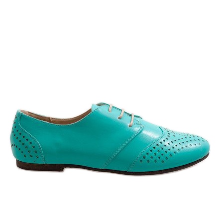 

Zielone ażurowe jazzówki półbuty Oxford 1 r.38
