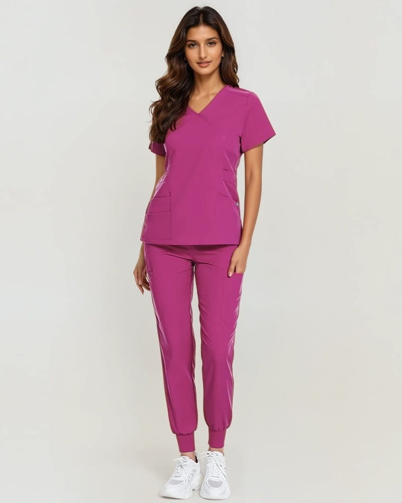 Komplet Medyczny Damski Scrub Uniform, Model Cure, Kolor Rose, Rozmiar XL