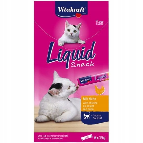 Levně Vitakraft tekutý snack pro kočky s kuřecím taurinem 11x90g