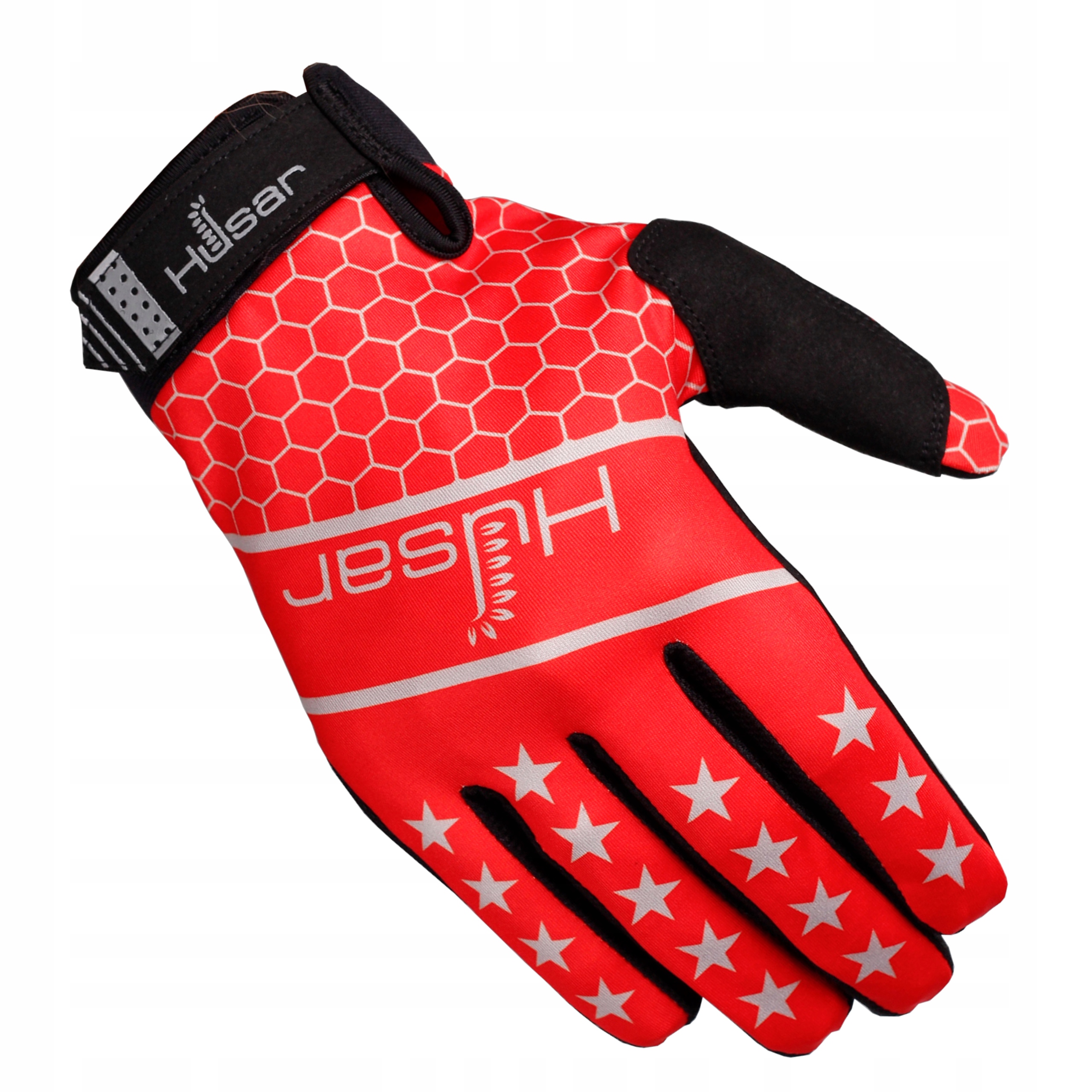 Rękawiczki Motocyklowe Husar Cross red czerwone Off Road Quad Enduro