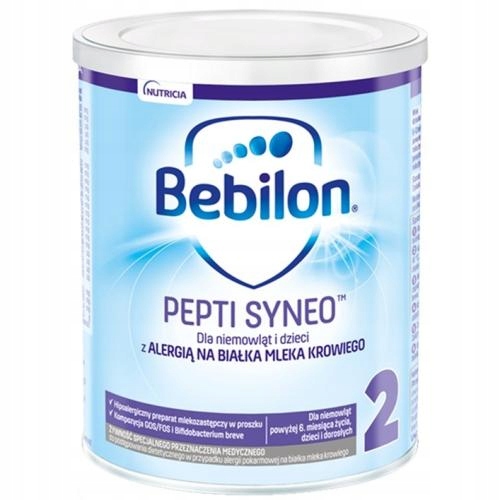 BEBILON PEPTI SYNEO 2 MLEKO 400g DLA DZIECI Z ALERGIĄ NA BIAŁKA MLEKA KROW.