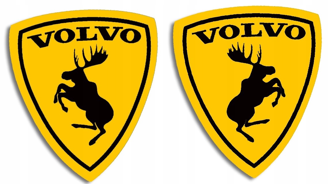 

Łoś Volvo lewa i prawa czarny na żółtym tle