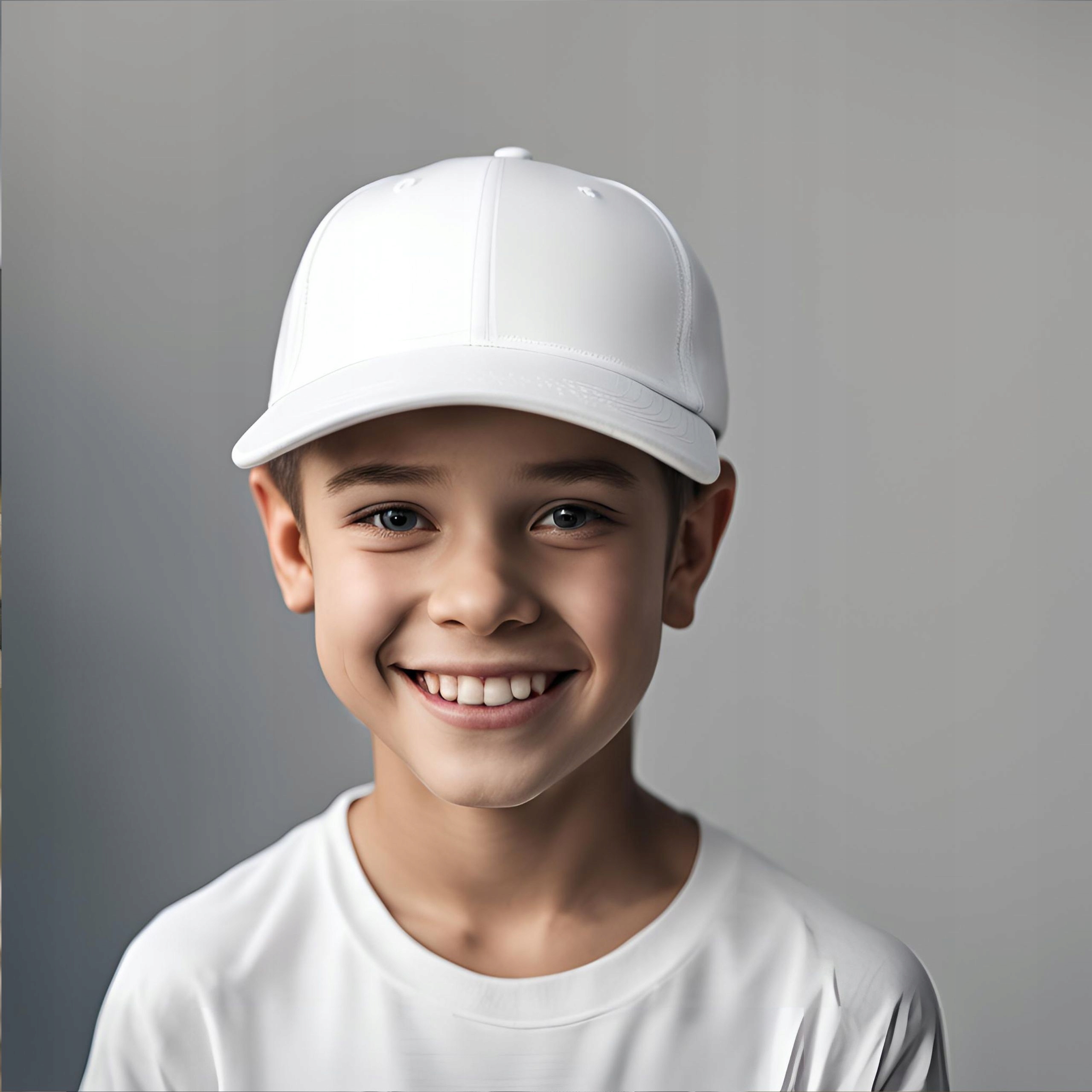 CZAPKA Z DASZKIEM METALOWA REGULOWANA KLAMRA, 100% BAWEŁNA BIAŁA Wzór dominujący bez wzoru