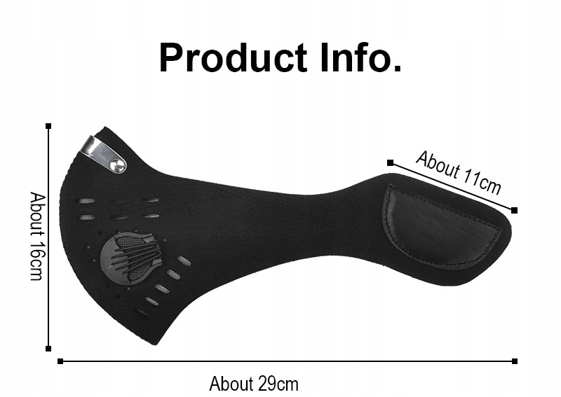 SPORTOWA MASKA ANTYSMOGOWA Z ZAWORAMI I FILTREM Materiał tworzywo sztuczne