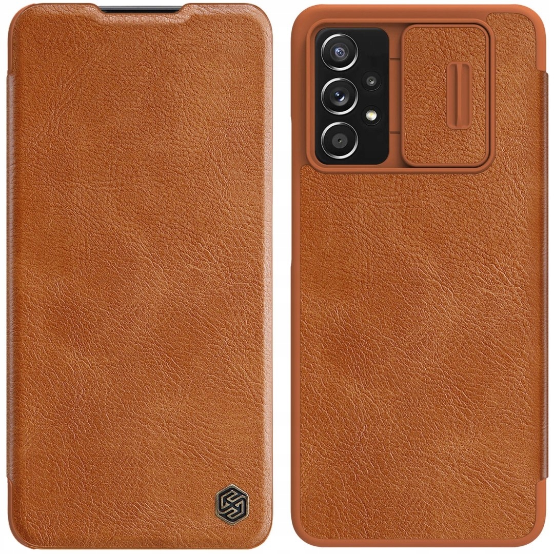 Nillkin Qin skórzana kabura etui do Samsung Galaxy A73 brązowy