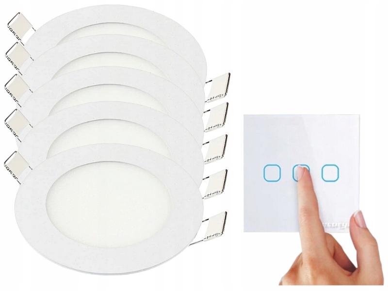 Sada stropních svítidel Halogen 3W 5x Vypínač