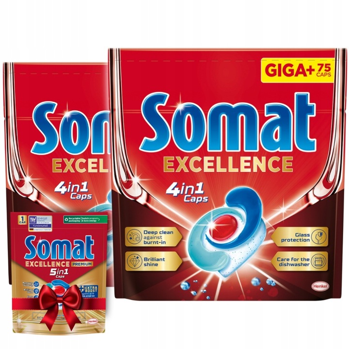 Levně Somat Excellence tablety do myčky 4v1 75 x2 Dárek