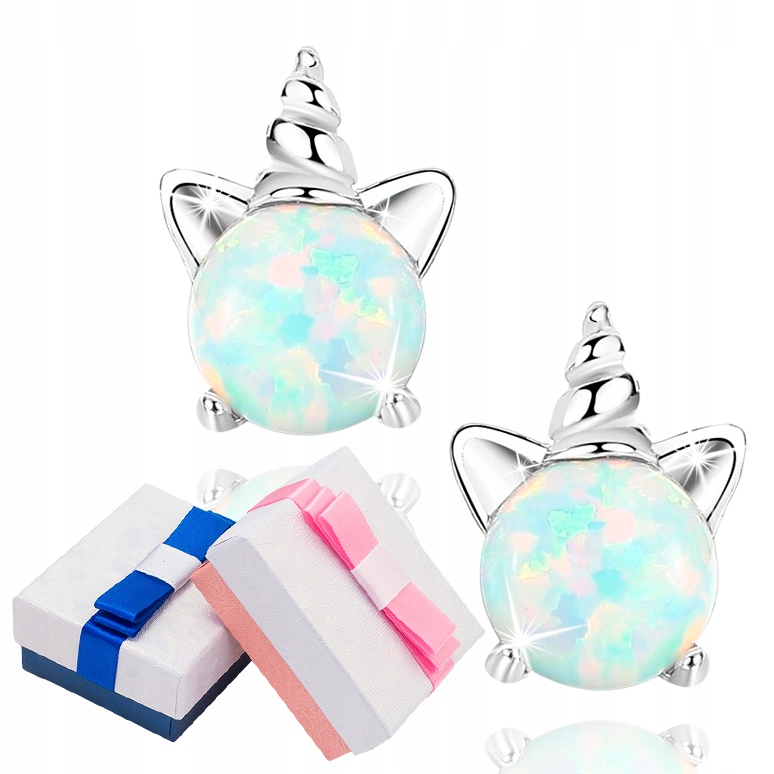 

Kolczyki Dla Dzieci Jednorożce Srebro 925 Wkrętki