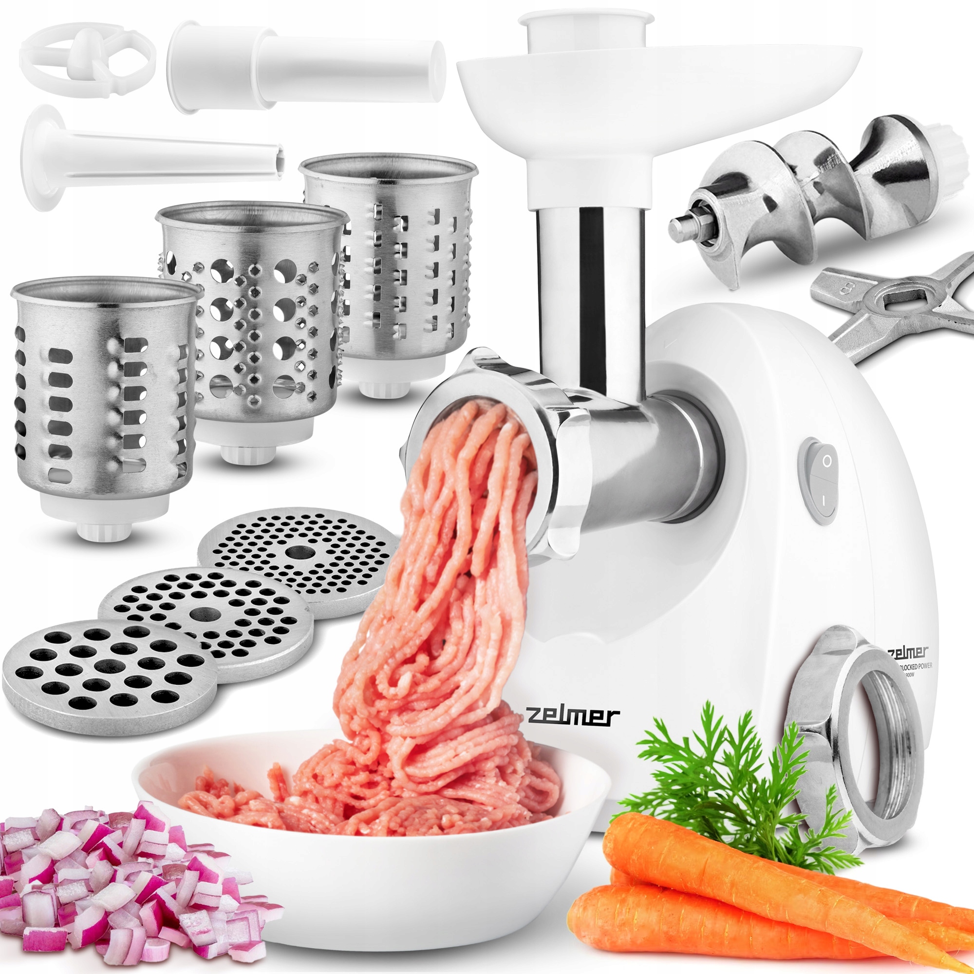 Mlýnek Na Maso Kráječ Zelmer ZMM4048B 1900W bílý