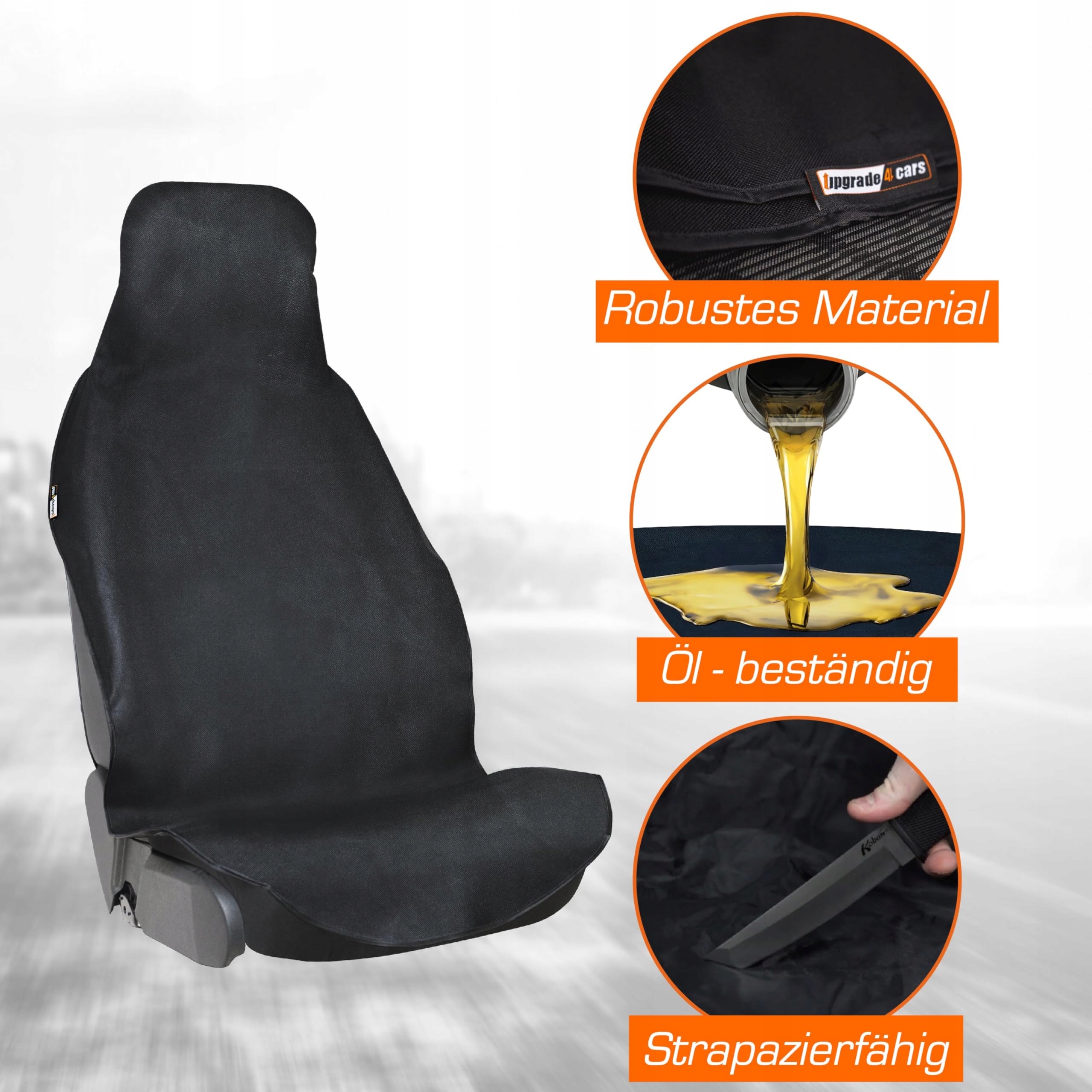 UPGRADE4CARS Wodoodporny Pokrowiec Na Przedni Fotel Samochodowy Universal — miniatura 3
