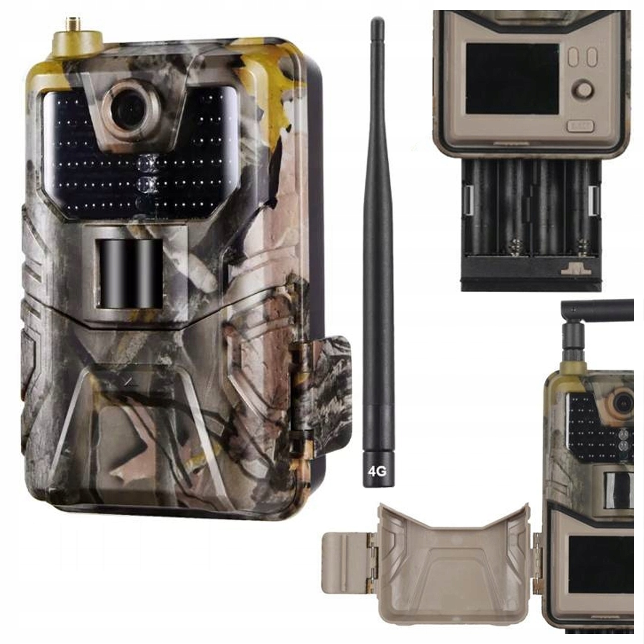 Fotopast Lesní Kamera Lte Fullhd Ir 30MP 4K Aplikace Voděodolná Sada