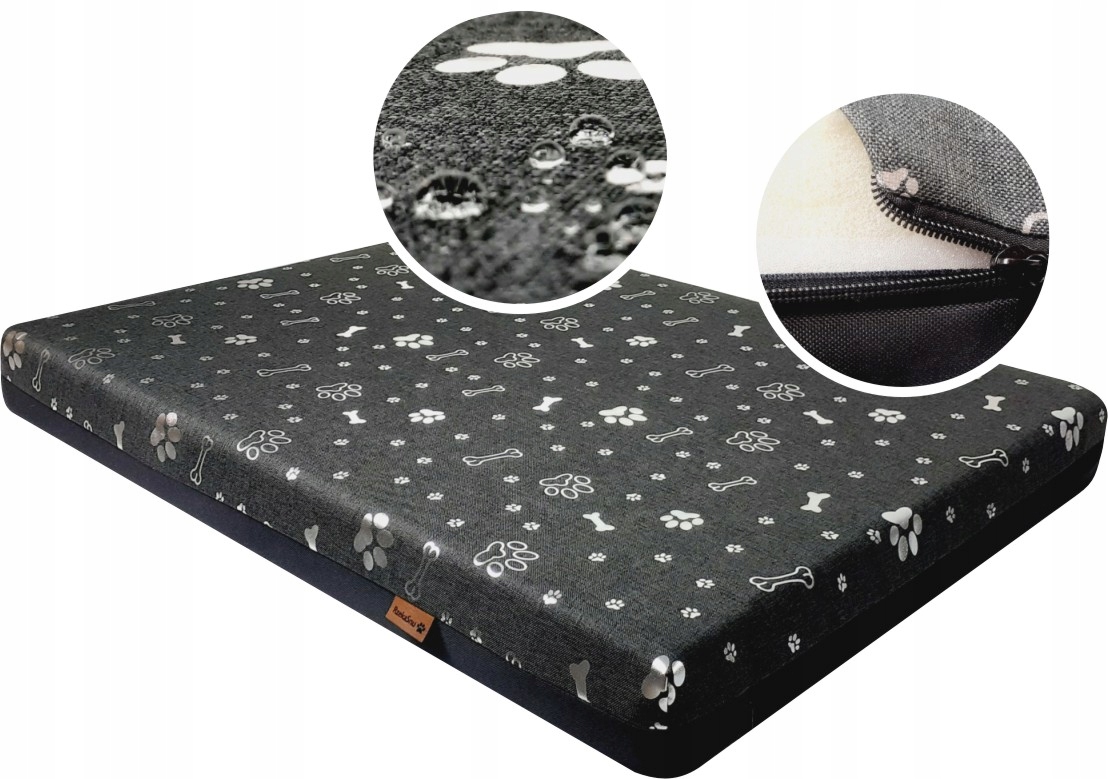 Materac dla psa wodoodporny ortopedyczny 80x60x8cm pianka Visco