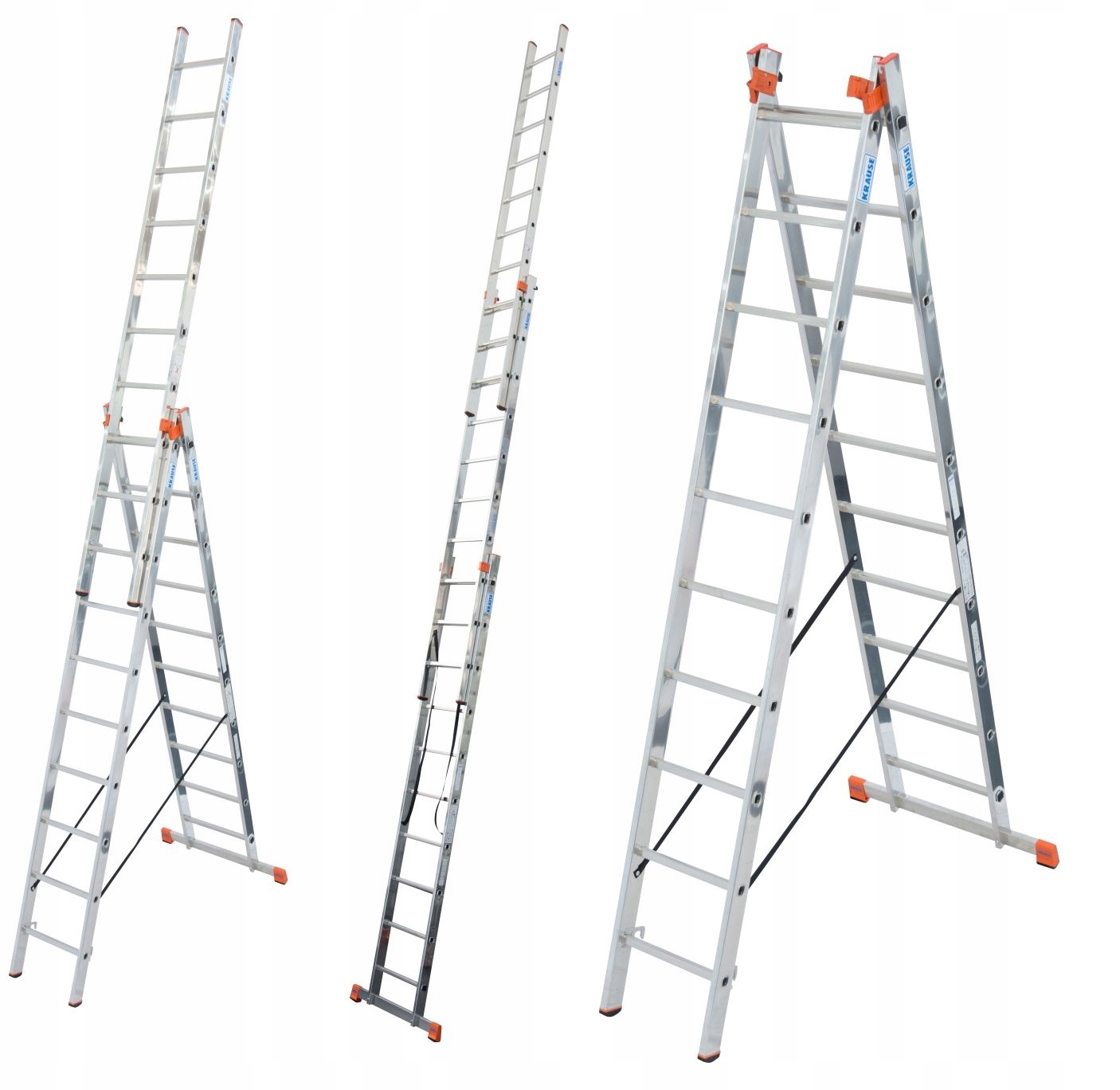 Drabina aluminiowa 3x10 KRAUSE MONTO PROF 129680 Liczba szczebli 10