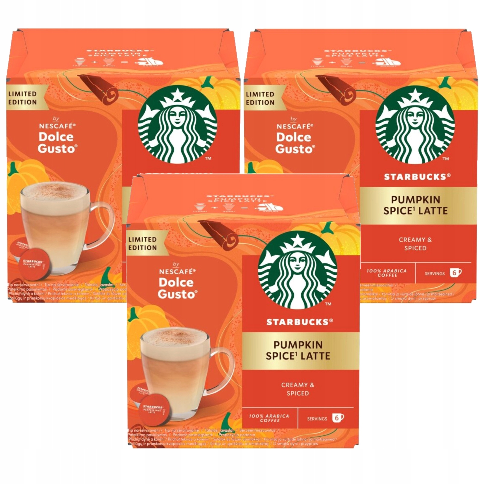 Kapsle do kávovarů Dolce Gusto Starbucks Pumpkin Spice Latte dýně 3x12