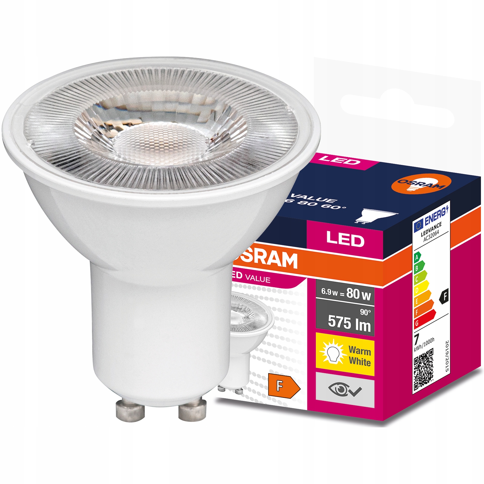 

Żarówka Led GU10 6,9W 80W 575lm 2700K 60° Osram