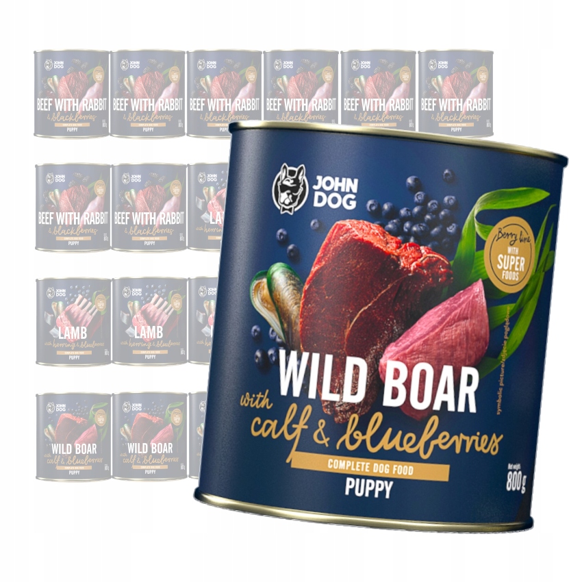 Levně John Dog Berry MIX Chutí Pro Štěňata 24x800g