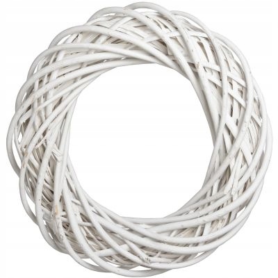 Плетеный венок Белый диаметр 20 см плетеный толстый